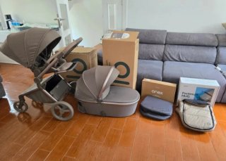 Carrito Anex con capazo y accesorios