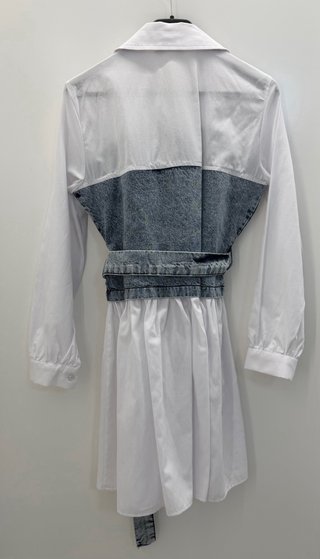 Vestito Camicia Denim e Bianco Taglia S