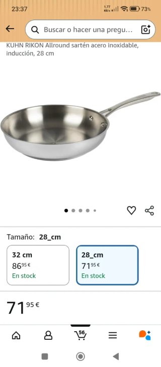 Sartén Kuhn Rikon Acero Inoxidable 28cm