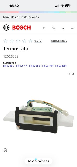 Termostato Bosch KGN49A71 Frigorífico