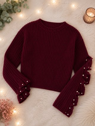 Jersey rojo con perlas
