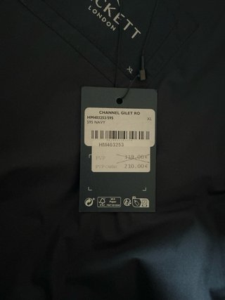 Chaleco Hackett London acolchado azul XL