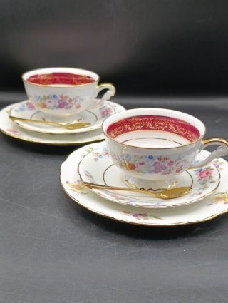 Set mix tríos tazas té porcelana francesa