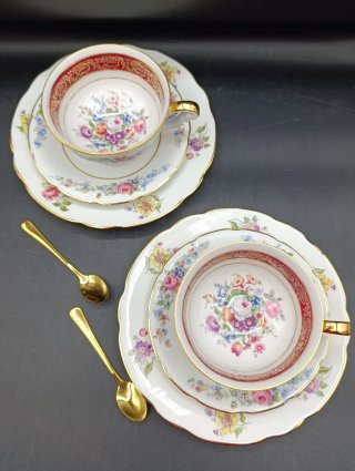 Set mix tríos tazas té porcelana francesa