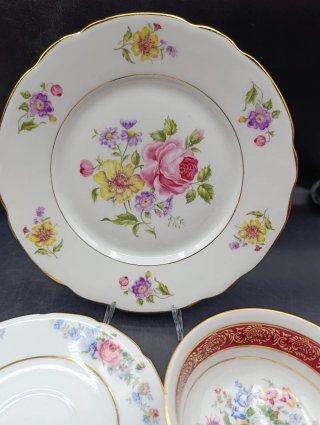 Set mix tríos tazas té porcelana francesa