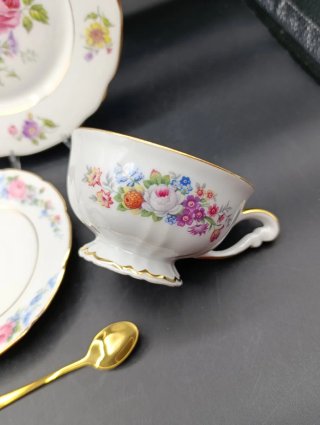 Set mix tríos tazas té porcelana francesa