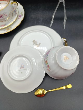 Set mix tríos tazas té porcelana francesa