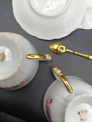Set mix tríos tazas té porcelana francesa