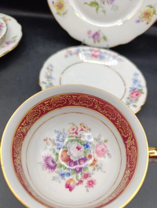 Set mix tríos tazas té porcelana francesa