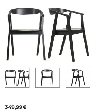 Conjunto 6 Sillas Madera Negra Miliboo