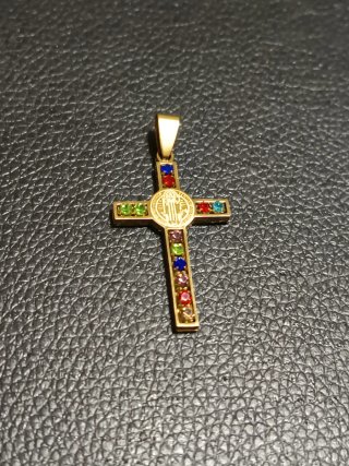 Colgante Cristo Chapado Oro 18k Multicolor