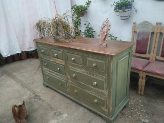 Aparador Verde Madera.Medida160×80×50