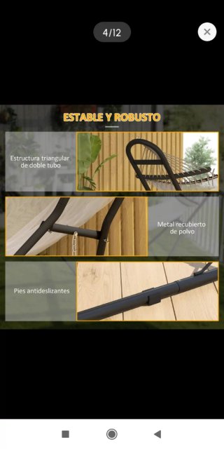 Soporte Hamaca Acero Negro y Amarillo