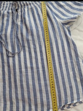 Blusa Rayas Manga Corta Algodón