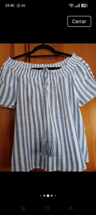 Blusa Rayas Manga Corta Algodón