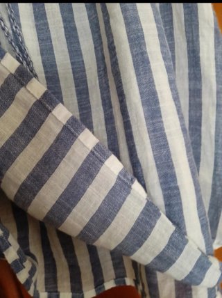 Blusa Rayas Manga Corta Algodón