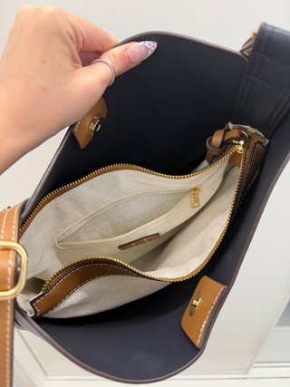 Borsa a Spalla Blu e Marrone
