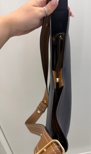 Borsa a Spalla Blu e Marrone