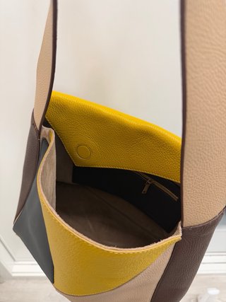 Borsa in pelle multicolore