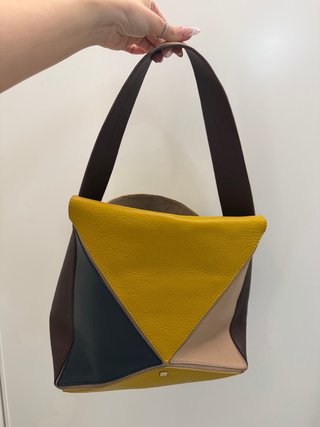 Borsa in pelle multicolore