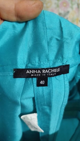 Pantaloni donna in seta turchesi