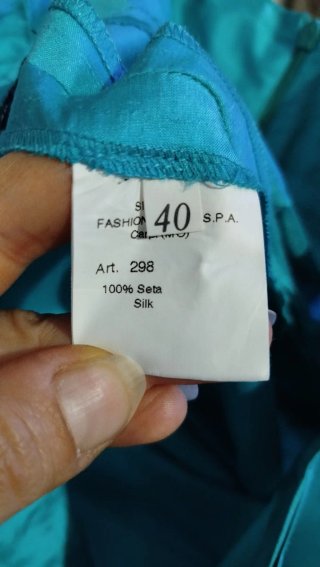 Pantaloni donna in seta turchesi
