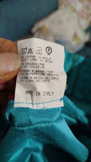Pantaloni donna in seta turchesi