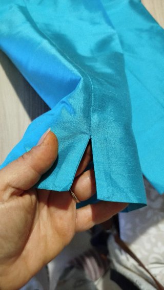 Pantaloni donna in seta turchesi
