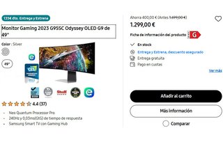 Monitor OLED 49" Samsung con sist. operativo TIZEN