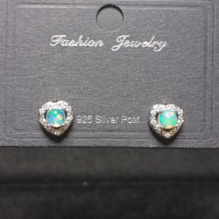 Pendientes Corazón Ópalo Natural