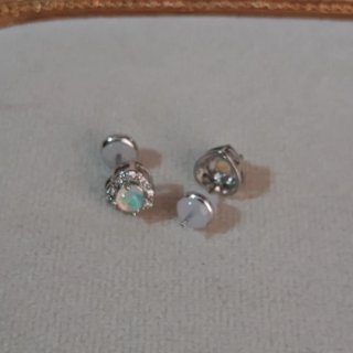 Pendientes Corazón Ópalo Natural