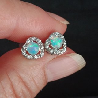 Pendientes Corazón Ópalo Natural