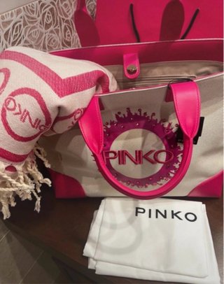 Borsa Pinko Beige e Rosa con Strass nuova!