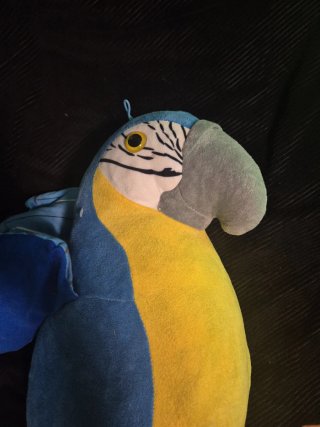 Peluche Loro Azul y Amarillo de 50cm de altura