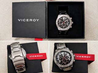 Reloj Viceroy Cronógrafo Negro y Plateado