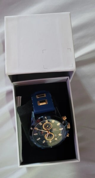 Reloj Mini Focus Nuevo Azul y Dorado