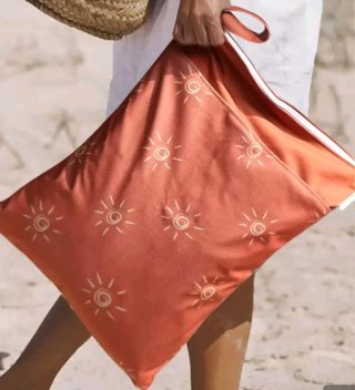 Bolsa de tela con estampado de soles
