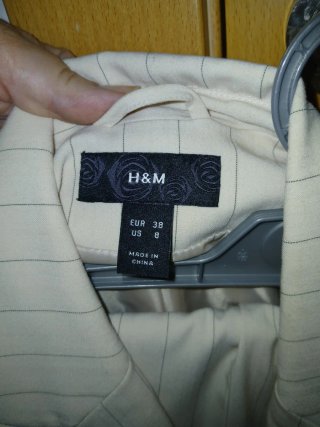 Traje de chaqueta pinstripe beige