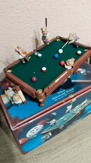 1990 ANTIGUA CAJA DE MÚSICA ENESCO BILLAR + CAJA