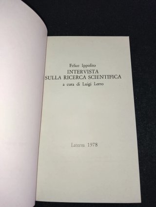 Ippolito Intervista sulla ricerca scientifica