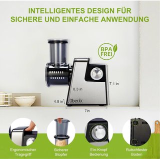 Rallador Eléctrico 300W 7 Cuchillas acero inox