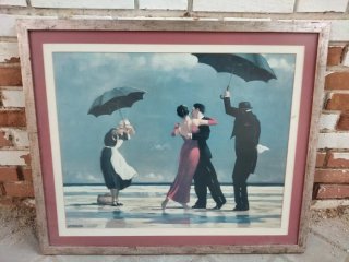 Cuadropareja bailando bajo paraguas JACK VETTRIANO