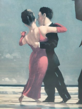Cuadropareja bailando bajo paraguas JACK VETTRIANO