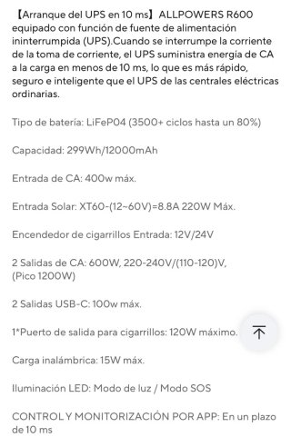Estacion Central electrica portatil ALLPOWERS 600w