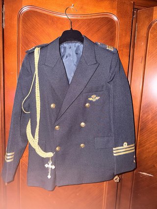 Traje de Comunión Azul Marino y Dorado
