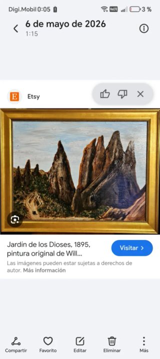 Cuadro pintura oleo P.Gomez "Jardín de los Dioses"