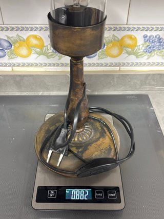 Lámpara de mesa rústica tipo quinqué