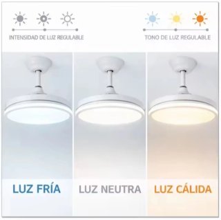 Ventilador de techo retráctil con luz