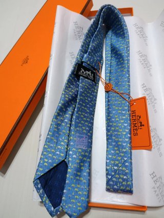 Cravatta Hermès Blu con Parasole