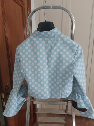 Chaqueta flamenca lunares azul y marrón